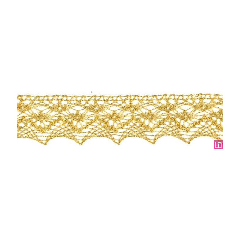 9918-95 PUNTILLA BOLILLO 35 MM MOANA METALOPLASTICO 100% ORO Venta en piezas de 25.00 M