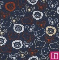 P94-4196-003 POPELIN ESTAMPADO IRINNE (02) 148 CM.-110 GR/M2 ALGODON 100% MARINO Venta en piezas de 6.00 M