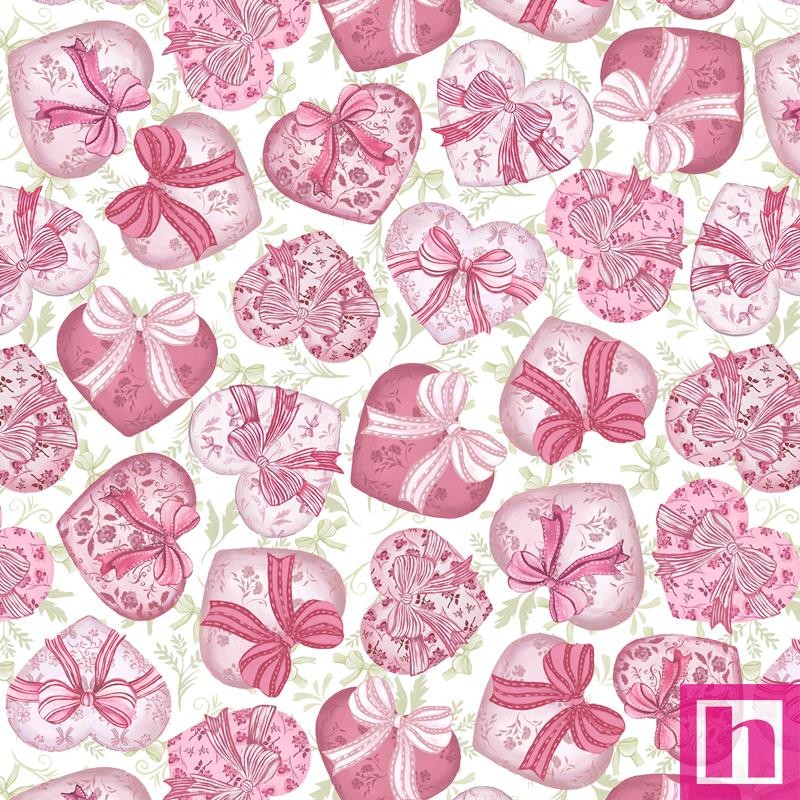 P121-CCHA6486WHTMULTI PATCH. AMERICANO COQUETTE CHARM (06) 110 CM. ALGODON 100% BLANCO Venta en piezas de 7.00 M