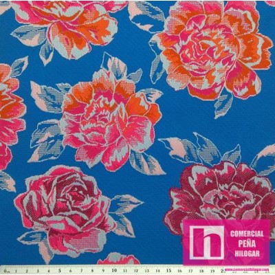 57900 ROSAL TEJIDO JACQUARD (03) 1.60 M. POLIESTER 80%-ALGODON 20% TURQUESA Venta en piezas de 6.00 M