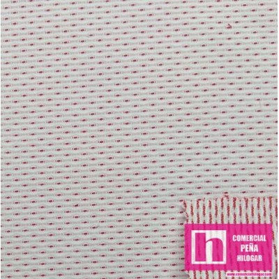 58032 CASABLANCA  PIQUE JACQUARD (06) 1.60 MTS. POL.50%-ALG.50% BLANCO/ROJO Venta en piezas de 6.00 M