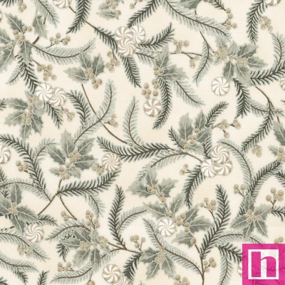 P135-SRKM-22948-14 PATCH. AMERICANO HOLIDAY FLOURISH PEPPERMINT TWIST (46) 110 CM. ALGODON 100% BEIG/PLATA Venta en piezas de 7.