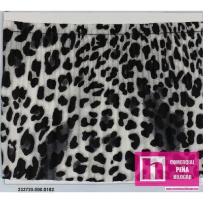 333720-0102 PLISADO FANTASIA ANIMAL PRINTS 120 MM. POLIESTER 100% GRIS Venta en piezas de 10.00 M