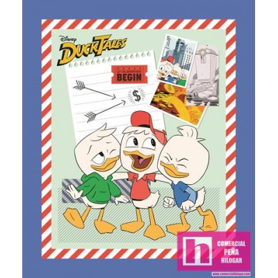 58045 TEJIDO DISNEY CLASSICS DUCKTALES (03) PANEL 110 CM. ALGODON 100% AZUL Venta en piezas de 7.00 M