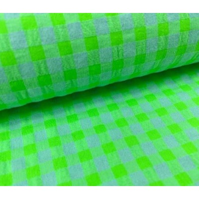 66816 BAMBULA VICHY SEERSUKER (02) 150 CM. 150 GR/M2. ALGODON 60-POLIESTER 40% VERDE NEON Venta en piezas de 7.00 M