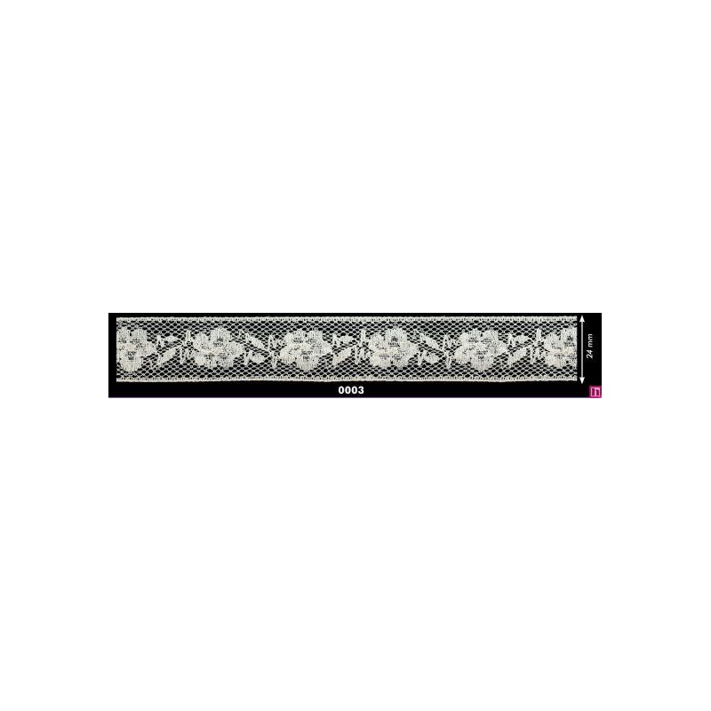 115502-03 ENTREDOS VALENCIE CHARM 20 MM. ALGODON 100% MARFIL Venta en piezas de 20.00 M