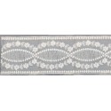 12294-0 GALON TUL BORDADO SAMAR 55 MM. POLIESTER 100% NATURAL Venta en piezas de 14.80 M