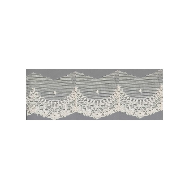 12313-0 PUNTILLA TUL BORDADO FUAT 50 MM. POLIESTER 100% NATURAL Venta en piezas de 14.80 M