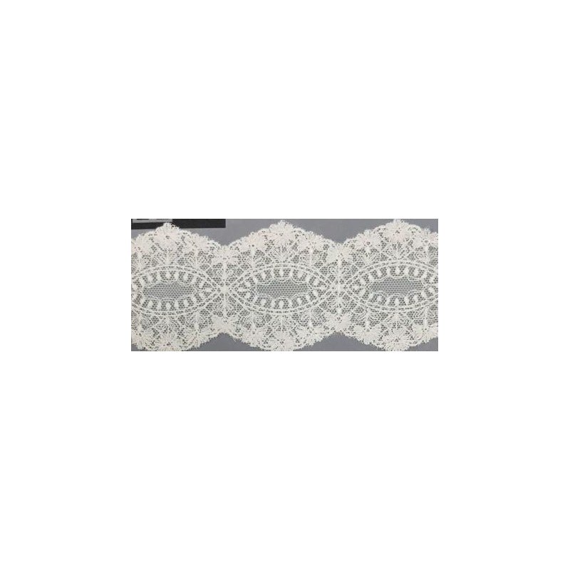 12314-0 GALON TUL BORDADO FUAT 65 MM. POLIESTER 100% NATURAL Venta en piezas de 14.80 M