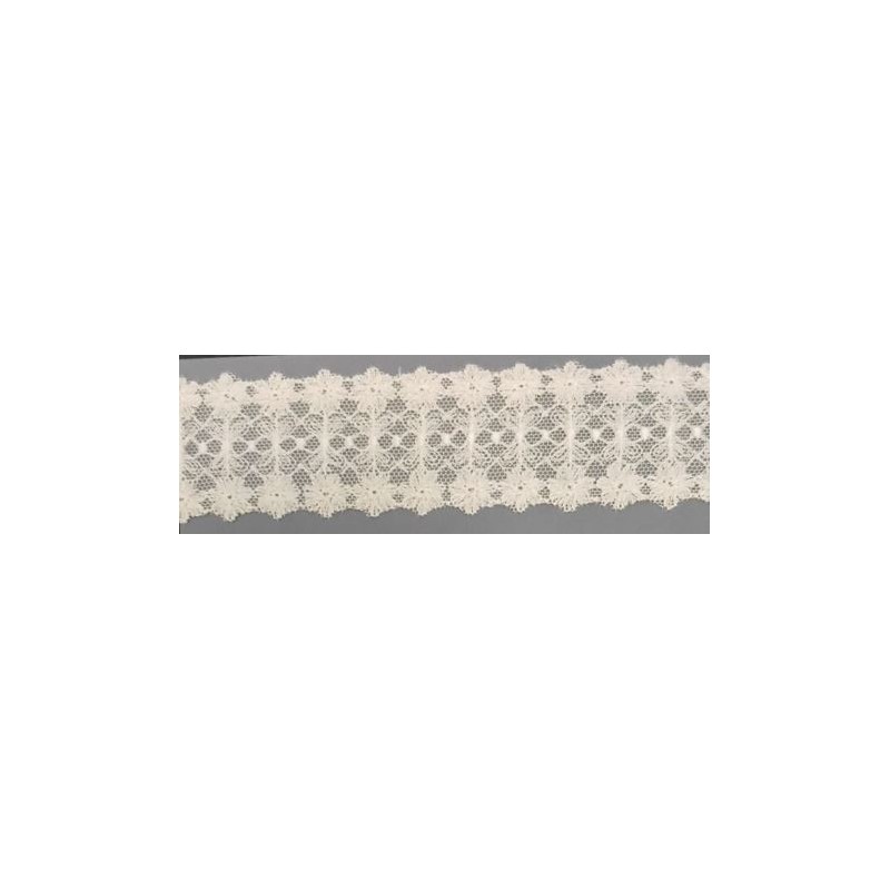 12315-0 GALON TUL BORDADO FUAT 40 MM. POLIESTER 100% NATURAL Venta en piezas de 14.80 M