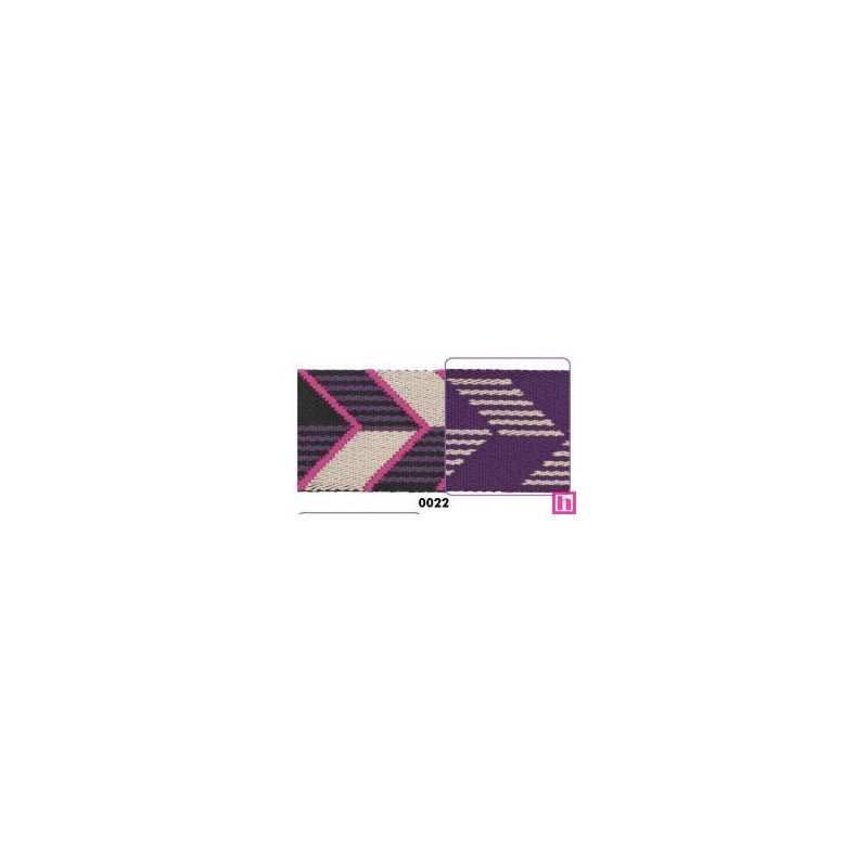 125505-50-22 CINTA MOCHILA FANTASIA ALIKA 50 MM. POLIESTER 100% NEGRO/FUCSIA Venta en piezas de 22.80 M