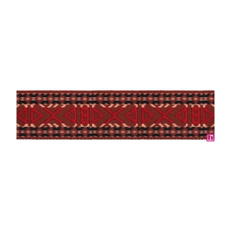 125506-50-09 CINTA MOCHILA FANTASIA ALIXXA 50 MM. POLIESTER 100% TIERRA/ROJO Venta en piezas de 22.00 M