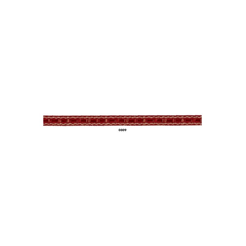 129828-09 GALON TERCIOPELO NANDINI 10 MM. PA+PET+METALLIC ROJO Venta en piezas de 20.00 M