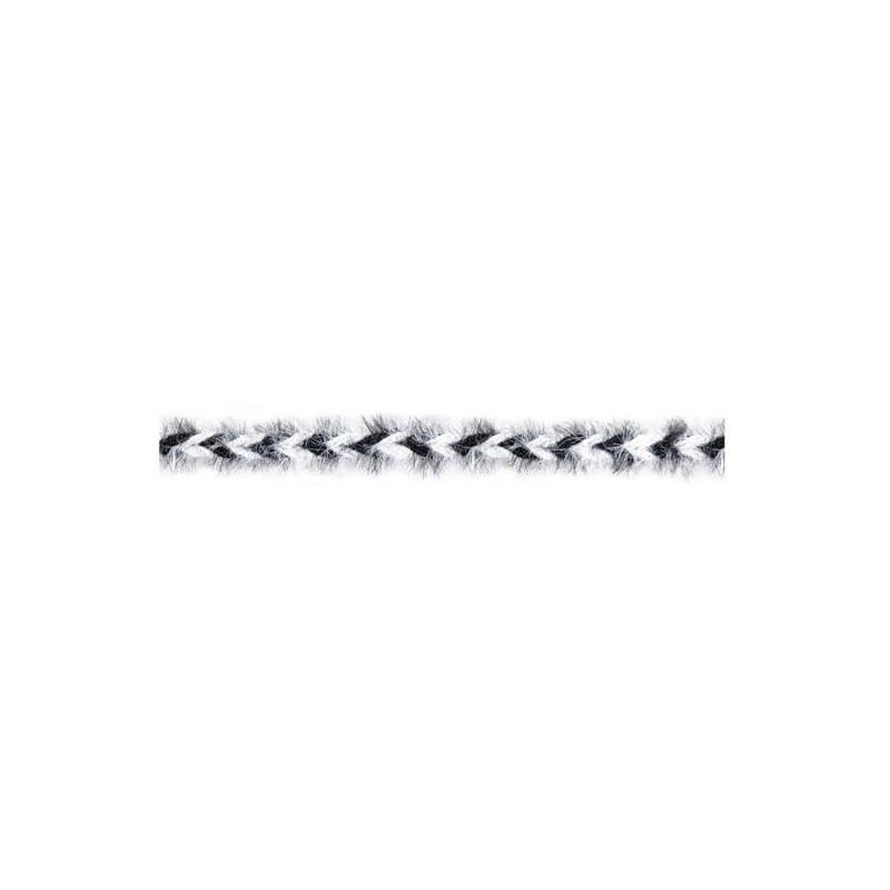 129829-102 REMATE TRENZA DUNIA 10 MM. POLIAMIDA + POLIESTER BLANCO/NEGRO Venta en piezas de 20.00 M
