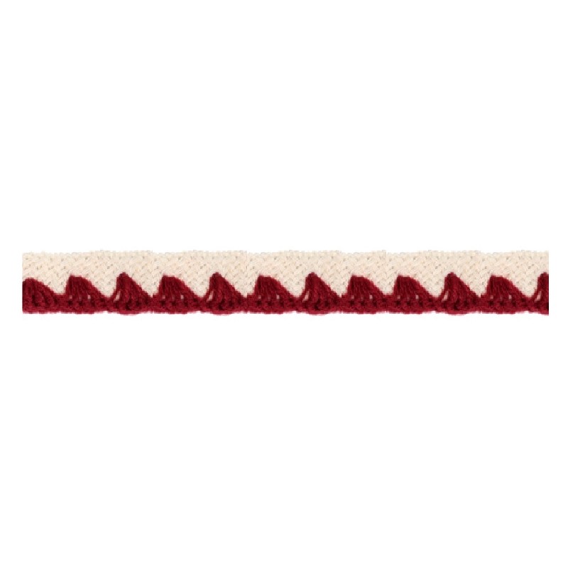 139000-3060 REMATE LANA ABBAS 20 MM. POLIESTER 100% MARFIL/GRANATE Venta en piezas de 26.00 M