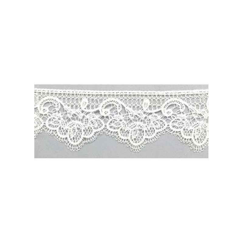 142101-01 PUNTILLA GUIPUR KANYA 50 MM. POLIESTER 100% BLANCO Venta en piezas de 19.00 M
