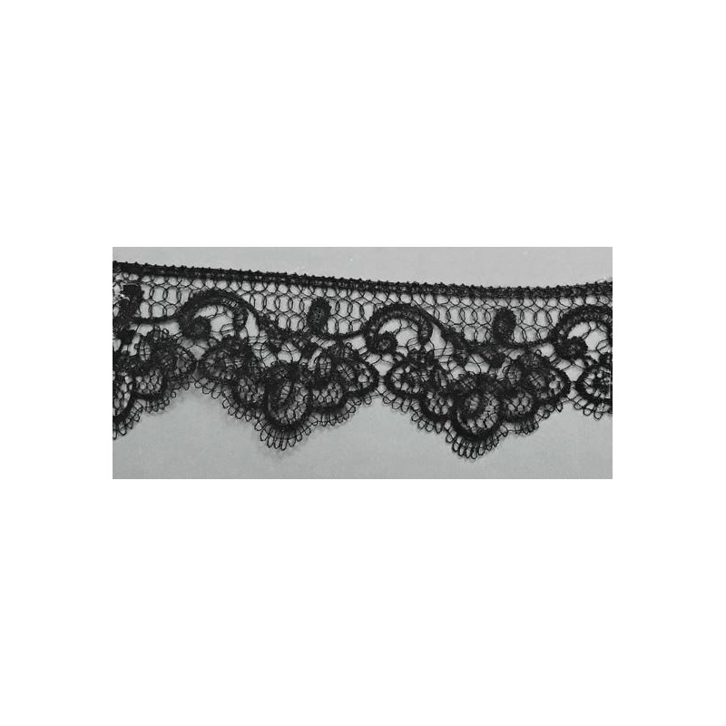 142101-02 PUNTILLA GUIPUR KANYA 50 MM. POLIESTER 100% NEGRO Venta en piezas de 19.00 M