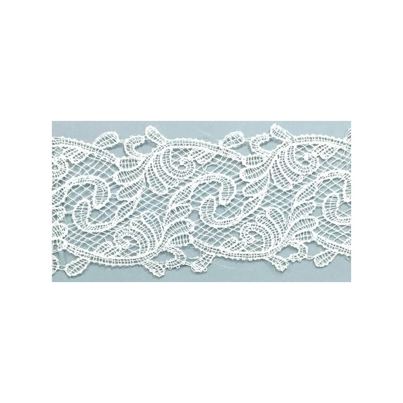 142105-01 GALON GUIPUR MEENA 70 MM. POLIESTER 100% BLANCO Venta en piezas de 19.00 M