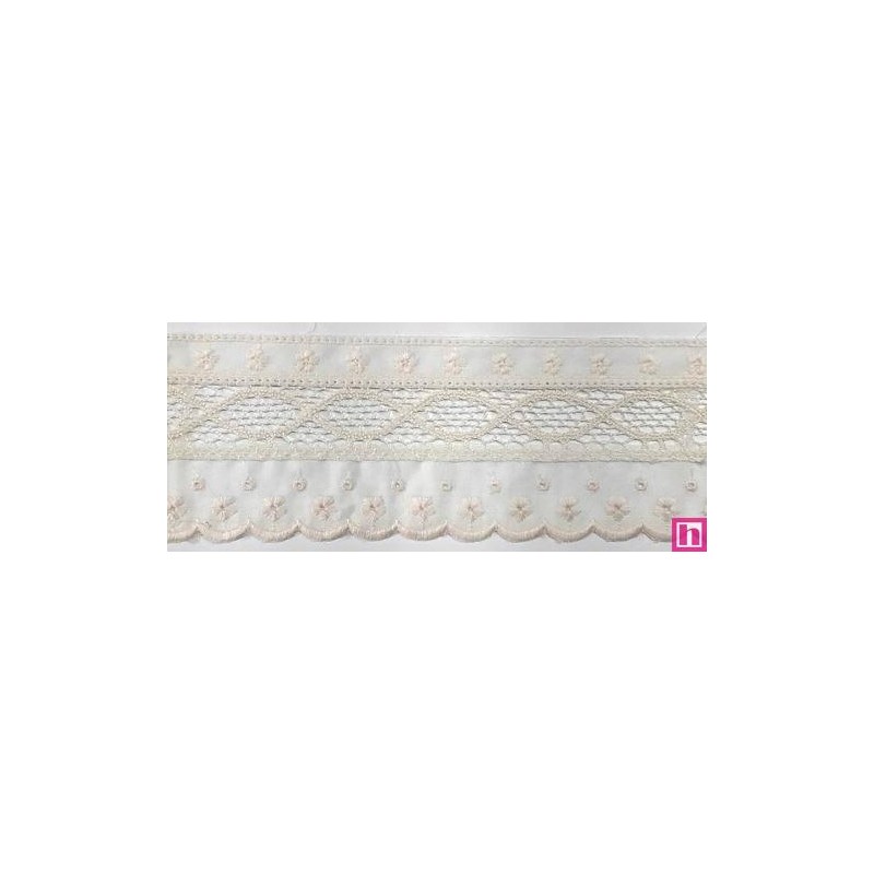 145742-003 PUNTILLA BATISTA+BOLILLO DAREL 60 MM. POLIESTER 50%-ALGODON 50% BEIG Venta en piezas de 13.80 M