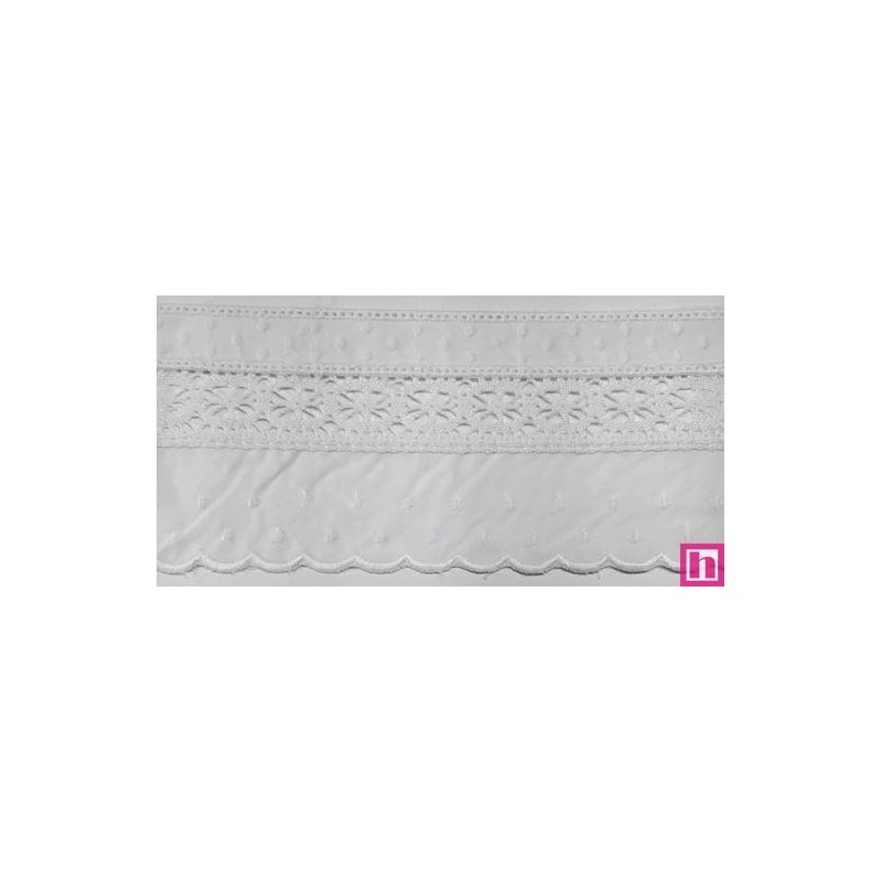 145743-000 PUNTILLA BATISTA+BOLILLO HELIAN 70 MM. POLIESTER 50%-ALGODON 50% BLANCO Venta en piezas de 13.80 M