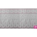 145743-011 PUNTILLA BATISTA+BOLILLO HELIAN 70 MM. POLIESTER 50%-ALGODON 50% BLANCO/ROSA Venta en piezas de 13.80 M