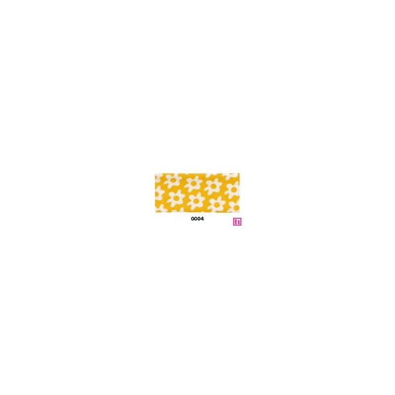 31024-25-0004 BIES PERFILADO ESTAMPADO XOLA 25 MM ALGODON 100% AMARILLO Venta en piezas de 20.00 M