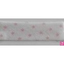 3312-18-01 BIES PERFILADO BELMIRO-ESTRELLA 18 MM. POLIESTER 70%-ALGODON 30% BLANCO/ROSA Venta en piezas de 25.00 M
