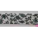 3366-18-02 BIES PERFILADO EILEN-FLORAL 18 MM. POLIESTER 70%-ALGODON 30% BLANCO/CELESTE Venta en piezas de 25.00 M