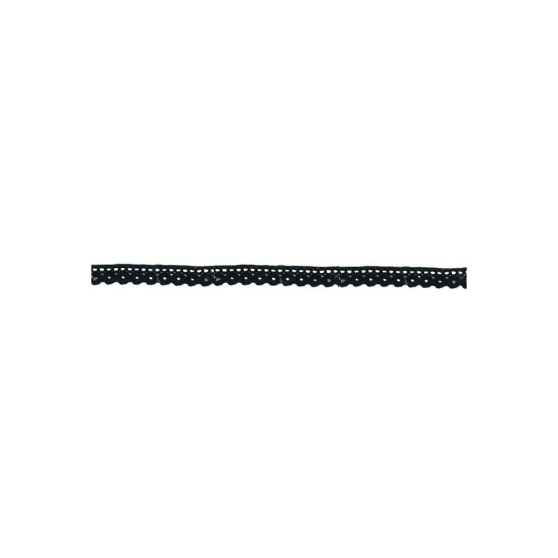 43491 PUNTILLA NYLON FRAMBUESA 10 MM. POLIAMIDA 100% NEGRO Venta en piezas de 50.00 M