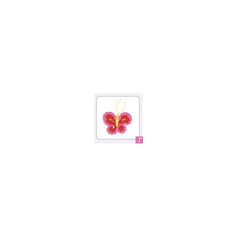 508155-00 APLICACION GANCHILLO ANALA MARIPOSA 33x37 MM. ALGODON 100% ROSA Venta en piezas de 10.00 U