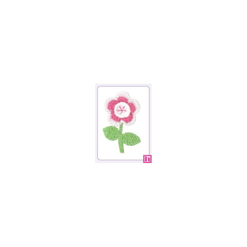 508156-00 APLICACION GANCHILLO ANALA FLOR 43X64 MM. ALGODON 100% ROSA Venta en piezas de 10.00 U