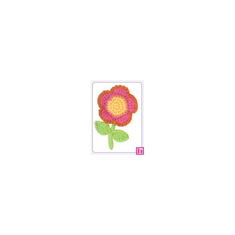 508157-00 APLICACION GANCHILLO ANALA FLOR 46X70 MM. ALGODON 100% ROSA Venta en piezas de 10.00 U