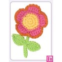 508157-00 APLICACION GANCHILLO ANALA FLOR 46X70 MM. ALGODON 100% ROSA Venta en piezas de 10.00 U
