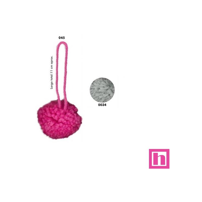 51007 584426.045-0034_YESENIA POMPON LANA ACRILICA 100% GRIS Venta en piezas de 10.00 U