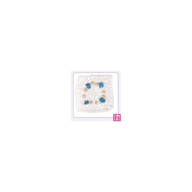 520171-01 APLICACION GANCHILLO ANALA 50X50 MM. ALGODON 100% BLANCO Venta en piezas de 10.00 U