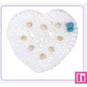 520172-01 APLICACION GANCHILLO ANALA CORAZON 50X50 MM. ALGODON 100% BLANCO Venta en piezas de 10.00 U