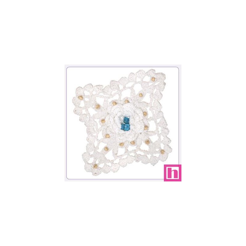 520175-01 APLICACION GANCHILLO KENIA 100X100 MM. ALGODON 100% BLANCO Venta en piezas de 10.00 U