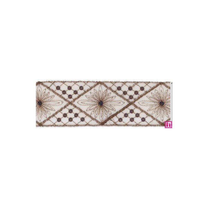 537383-102 GALON TUL FANTASIA AFRODITA 50 MM. PET+METALLIC COBRE Venta en piezas de 12.90 M