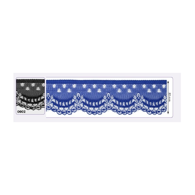 541258-002 PUNTILLA NYLON VILMA 35 MM. POLIESTER 100% NEGRO Venta en piezas de 25.00 M