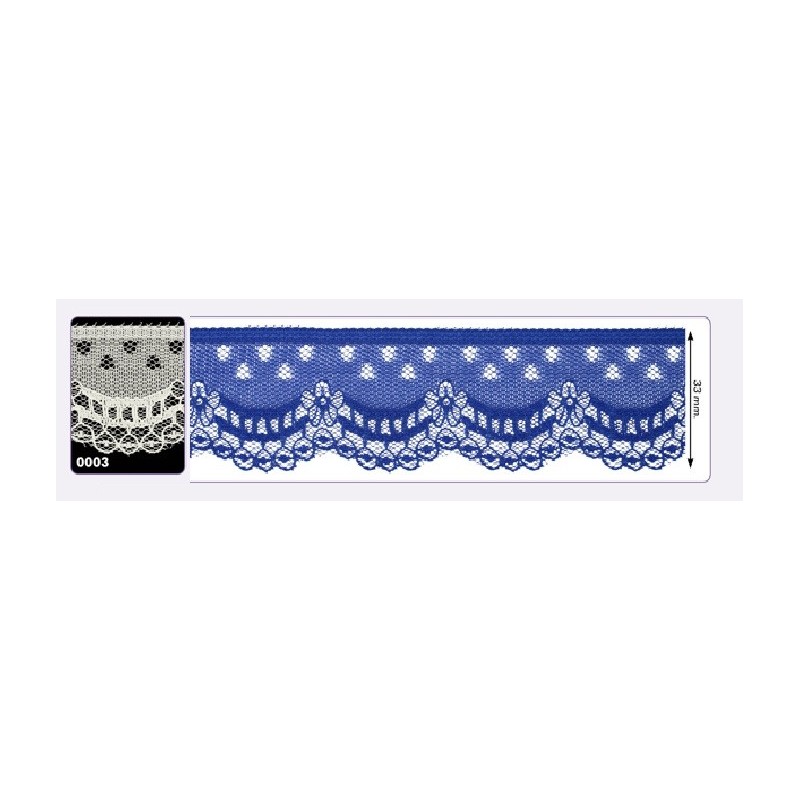541258-003 PUNTILLA NYLON VILMA 35 MM. POLIESTER 100% MARFIL Venta en piezas de 25.00 M