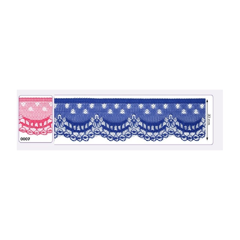 541258-007 PUNTILLA NYLON VILMA 35 MM. POLIESTER 100% FUCSIA Venta en piezas de 25.00 M