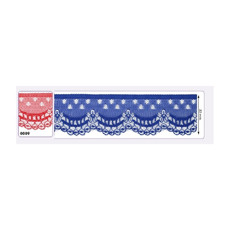 541258-009 PUNTILLA NYLON VILMA 35 MM. POLIESTER 100% ROJO Venta en piezas de 25.00 M