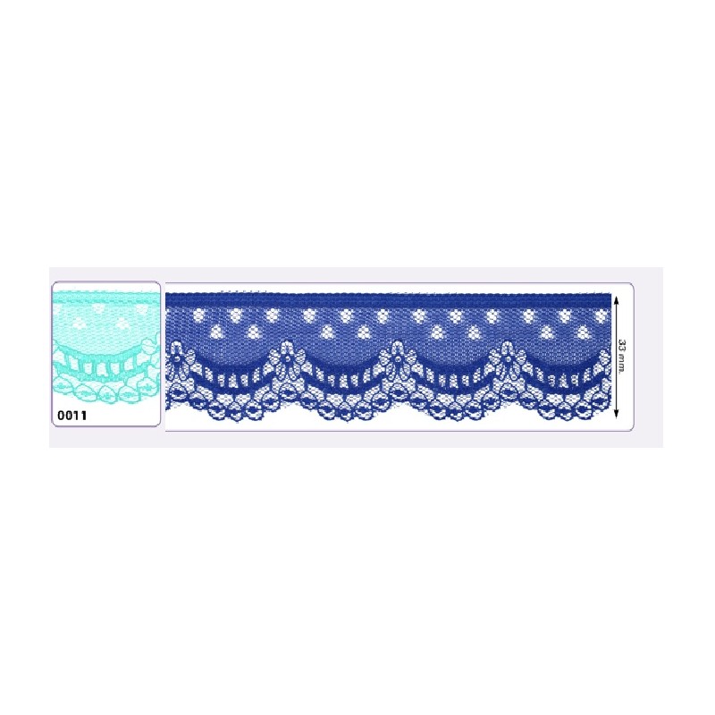 541258-011 PUNTILLA NYLON VILMA 35 MM. POLIESTER 100% MENTA Venta en piezas de 25.00 M