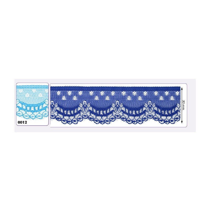 541258-012 PUNTILLA NYLON VILMA 35 MM. POLIESTER 100% TURQUESA Venta en piezas de 25.00 M