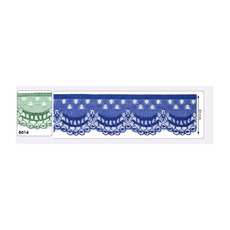 541258-014 PUNTILLA NYLON VILMA 35 MM. POLIESTER 100% VERDE Venta en piezas de 25.00 M