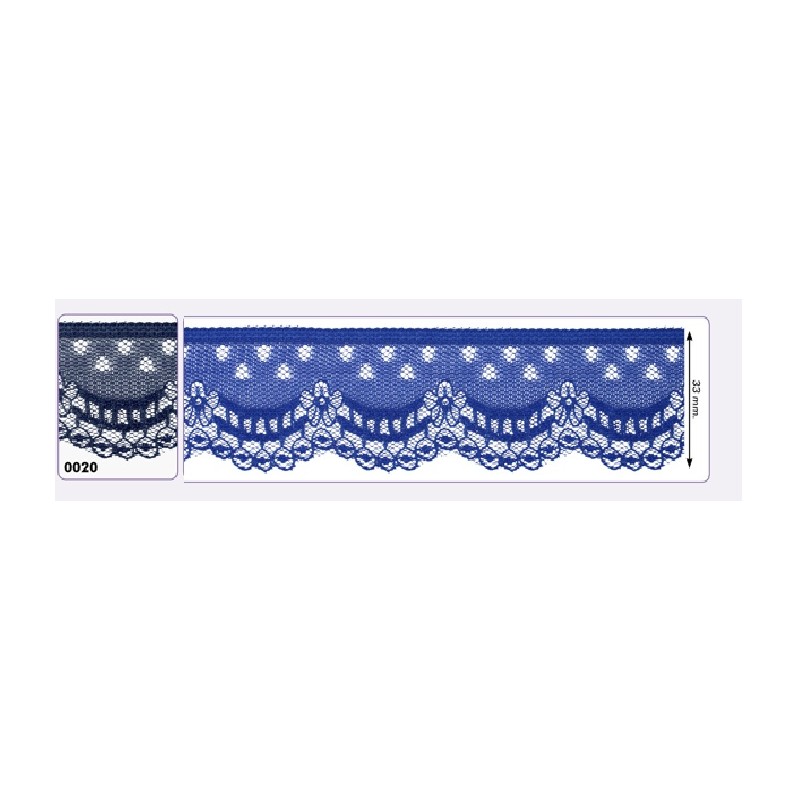 541258-020 PUNTILLA NYLON VILMA 35 MM. POLIESTER 100% MARINO Venta en piezas de 25.00 M