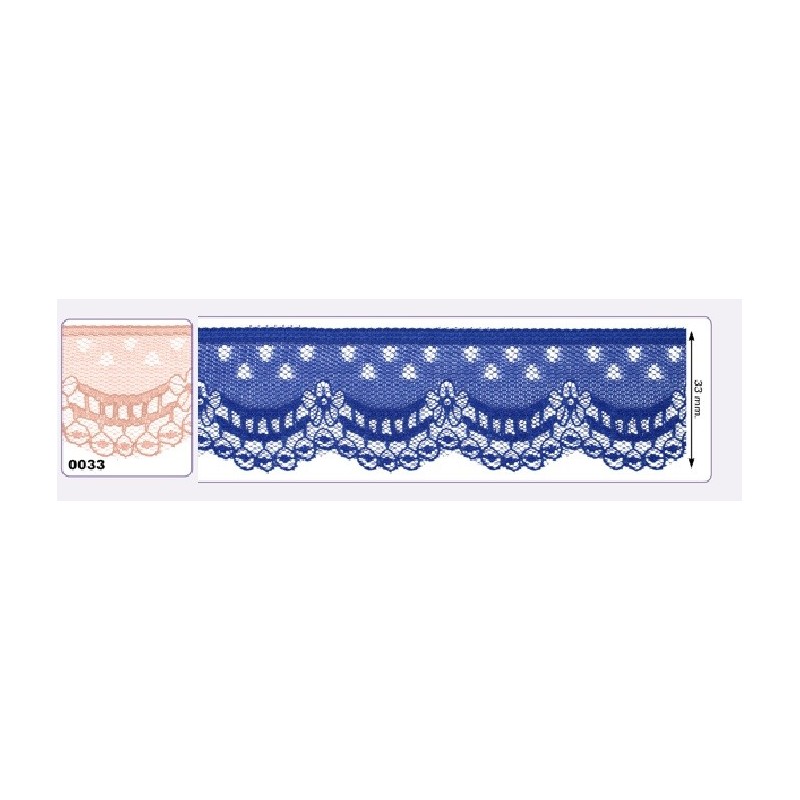 541258-033 PUNTILLA NYLON VILMA 35 MM. POLIESTER 100% PETALO Venta en piezas de 25.00 M