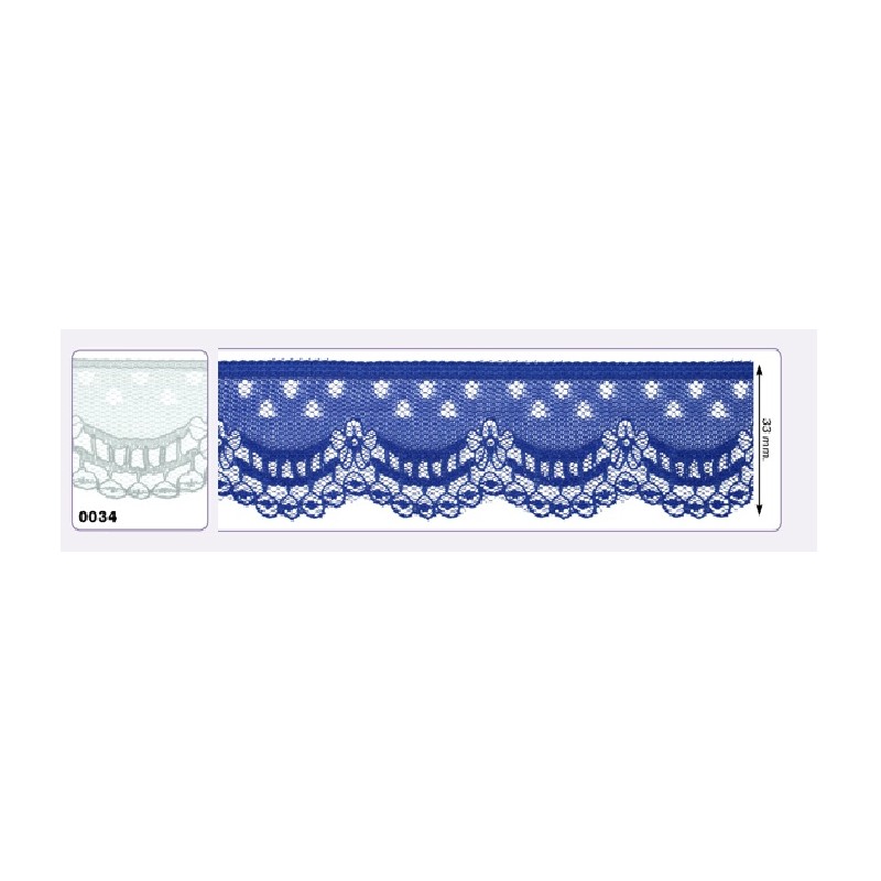 541258-034 PUNTILLA NYLON VILMA 35 MM. POLIESTER 100% GRIS Venta en piezas de 25.00 M