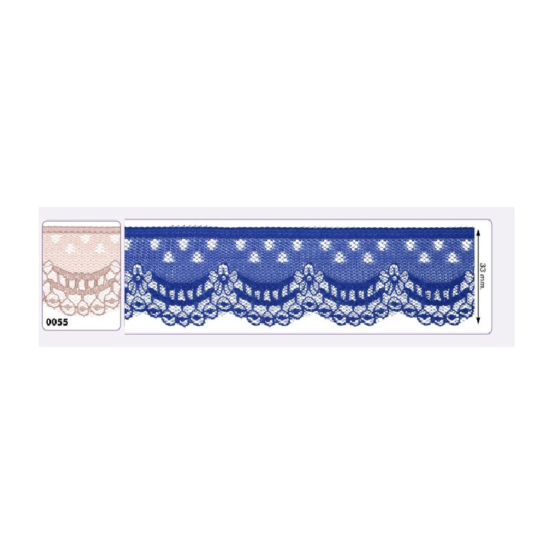 541258-055 PUNTILLA NYLON VILMA 35 MM. POLIESTER 100% MAQUILLAJE Venta en piezas de 25.00 M