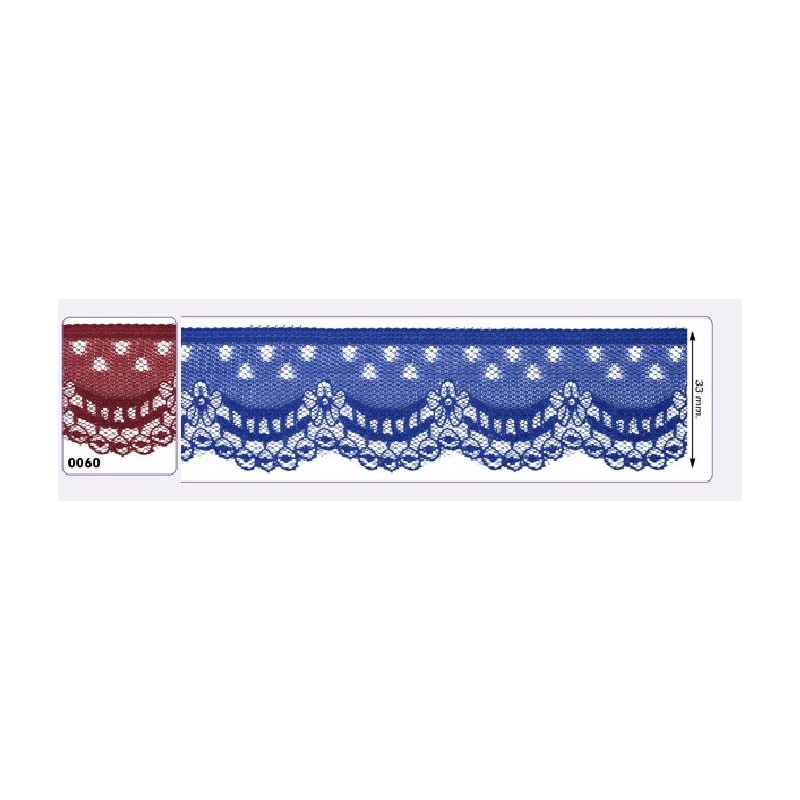 541258-060 PUNTILLA NYLON VILMA 35 MM. POLIESTER 100% GRANATE Venta en piezas de 25.00 M